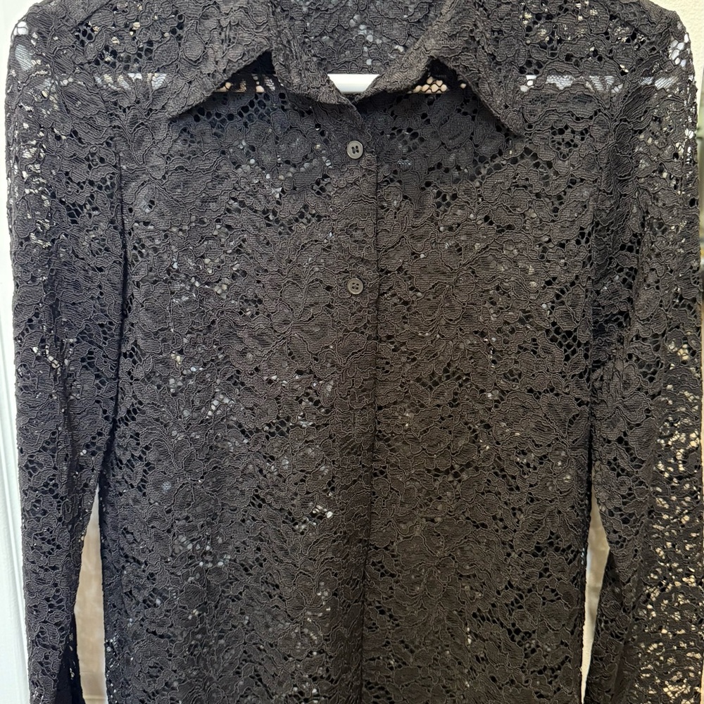 & Other Stories Black Lace Top